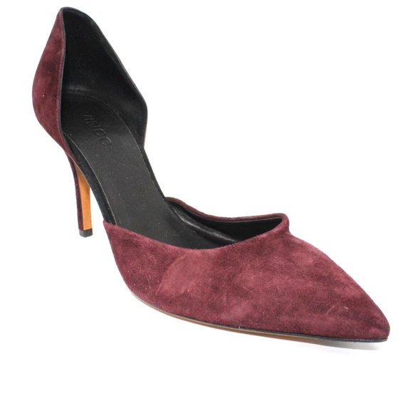 Vince Womens Sz 9.5M Celeste Dorsay Burgundy Red Brown Suede Pointed Toe Heels - Picture 1 of 10